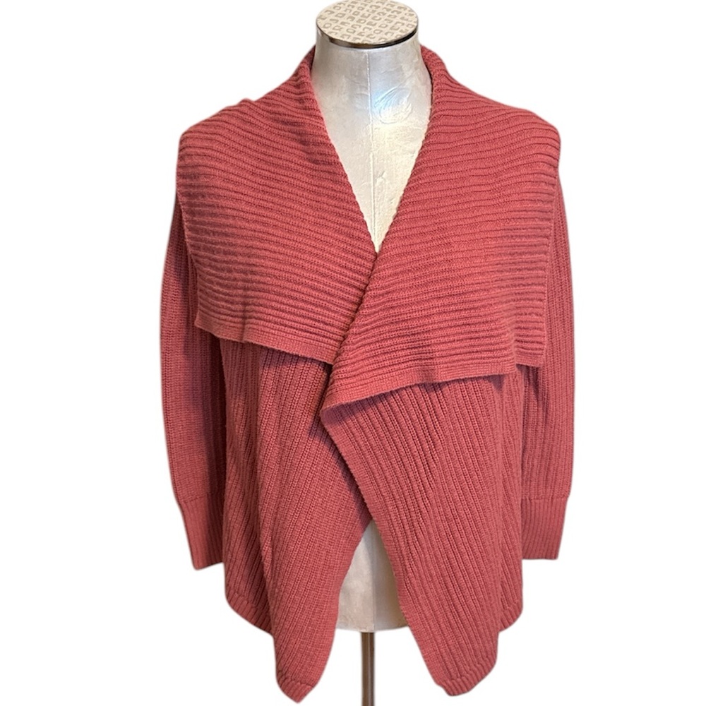 Caslon Women’s Open Front Cardigan with Relaxed Fit and Wide Draped Collar XS